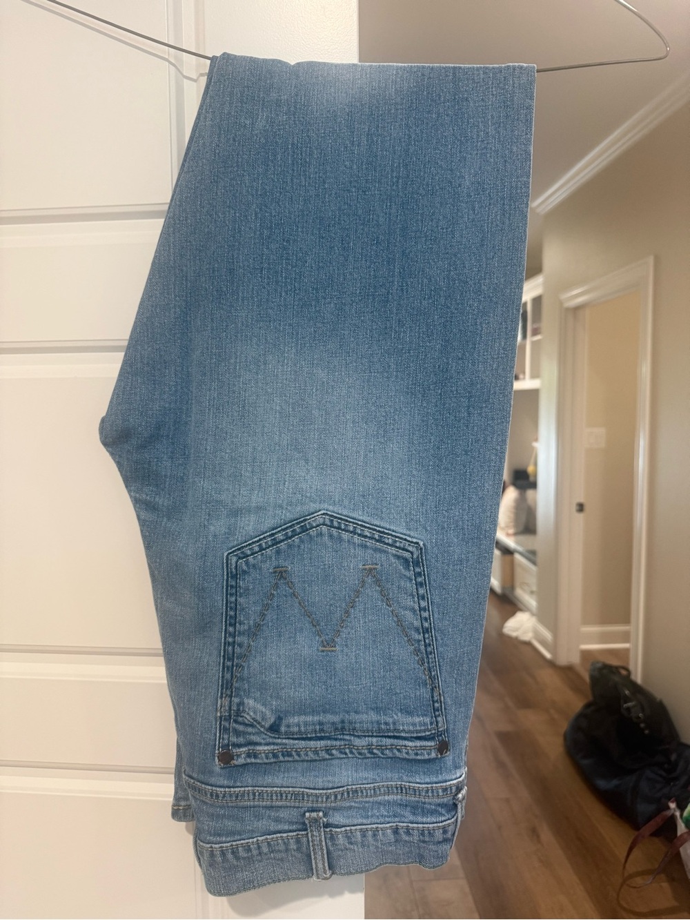 Men's Slim-Straight Denim Jeans in Light Blue with Back Pocket Stitch